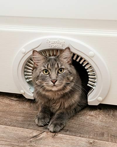 Врата за Мачки За Внатрешни Врати Со Четка За Чешлање - Голем Премин За Мачки За Миленичиња За Возрасни Мачки До 20 Фунти - Лесен За