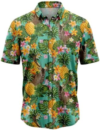 Елен хавајски кошула за мажи - жени кои ловат кратки ракави со кошула маички хавајски кошули серија 84