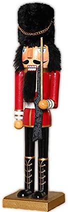 Гелс дрвена војничка на оревчеста фигура кукла со пиштол празнична божиќна декорација за трпезарија соба за трпезарија