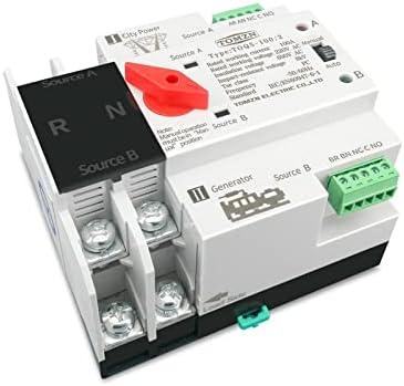 Liugou 1pcs единечна фаза DIN Rail ATS 220V со двојна моќност автоматски трансфер Електричен селектор прекинувачи 2p 63A 100A 125A