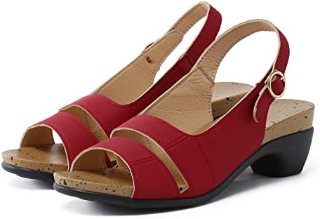 Сандали од Гуфесф за жени облечени лето, жени елегантни клин -сандали удобни отворени пети ниски буци пета сандали
