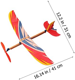 Nuobesty 10pcs гумен опсег со напојување авион модел на авиони модели дрвени авиони комплети фрлаат едриличарски авион играчка за спортска играчка