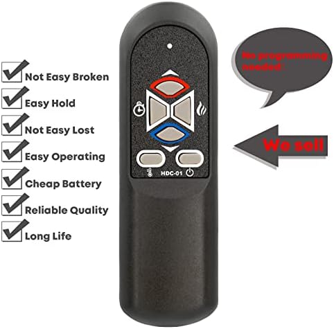 GENGQIANSI Replacement for Whalen Electric Fireplace Heater Remote Control WSLWFP48-5 WSLWFP54-6 SF127-23AI2D SF127-26AI2D WMFP68EC-24ES WMFP68EC-24WH