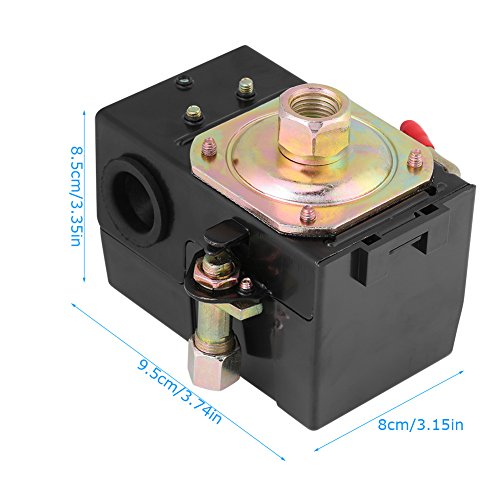 Fafeicy Прекинувач За Притисок На Компресорот За Воздух, Прекинувач За Притисок Со Една Порта ЗА Компресор ЗА Воздух 135175psi Тешки 26Amps,