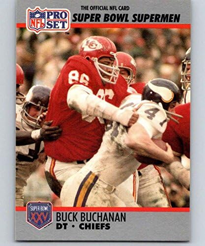 1990 Pro Set NFL Football Super Bowl 16081 Buck Buchanan Kansas City Geaters Официјална трговска картичка на Националната