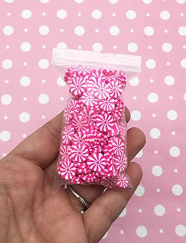 10мм Peppermint Peppermint Polymer Clay Nonalible Sprinkles, парчиња десерт за десерт за десерт, минијатурни бонбони од нане од нане