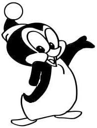 Фан уметноста Превод Chilly Willy The Penguin поканувајќи ја АРМ 5,5 висока класична цртана телевизорска серија обичај лого Die Cut Decal