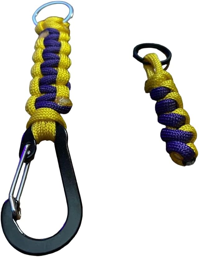 Keychain Carabiner Paracord Carabiner + Paracord Mini Snake Knot Keychain - пакет - Лејкерс, жолта и виолетова