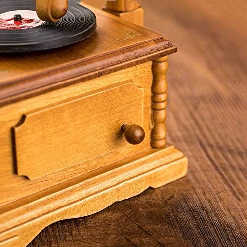 Исклучителна и прекрасна музичка кутија на Декика Девојка- креативна дрвена музичка кутија симулација Фонограф дома декорација Музичка