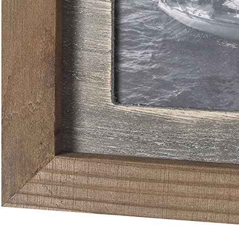 Адеко 3 Отвори 4x6 Цврсто дрво колаж рамка за слика, декоративно рачно изработено рустикално занаетчиство банер фото рамка за виси wallид,
