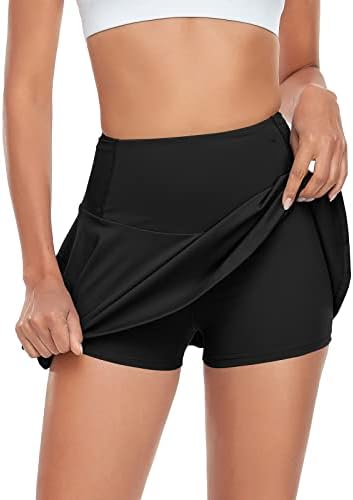 Husенски тениски здолништа со високи половини за жени со џебови Голф Скортс Атлетик трчање тренингот јога здолништа