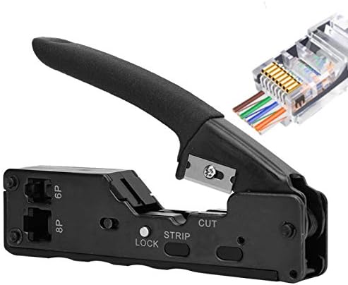 Мултифункционален мрежен кабел Кримпер, преку мрежни мрежни кабелски клешти перфорирани кристални глави за мавтање на клешти 6p8p