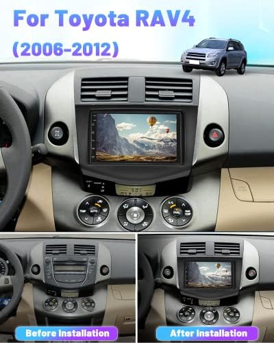 2+32GB Android Автомобил Стерео За Toyota RAV4 2006-2012, 7 Инчен Екран На Допир Автомобил Радио Со Безжичен Carplay И Android Авто За