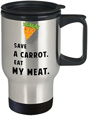 Клугла за патувања со месо од месо - Заштедете морков. Јадете го моето месо. - Смешен подарок за секач за месо