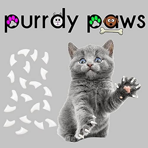 Пурди Шепи 6 Месечно Снабдување Со Меки Капачиња За Нокти За Мачки Бели Големи-Дополнителни Лепила