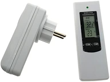 CKIOS Дигитален безжичен термостат Термостат Контролер на температура за греење и ладење со далечински управувач + задно осветлување на ЛЦД