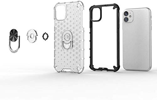 Dooge iPhone 11 Case 6.1 инчи, магнетски монтирање на автомобили Дизајн на чиста кристална анти-штрака со 360 степени ротација на прстенот