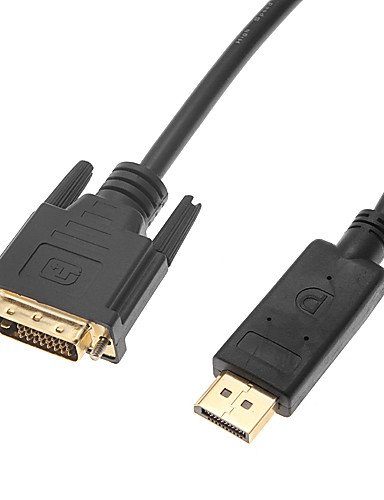 1,8m 5,904ft DisplayPort Машки до кабел за конвертор на машки адаптер DVI - црна