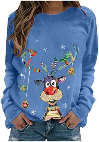 Божиќни Џемпери За Жени Снегулка Висок Врат Скокач Со Долги Ракави Забава И Симпатичен Лабав Џемпер Со Пуловер