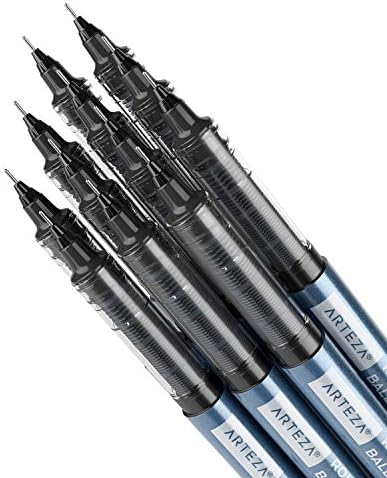 Пенкала за пенкала Артеза Ролербол, сет од 40 црни течни мастила со мали џебни тетратки, 5 компјутери, канцелариски материјали за пишување, забелешка