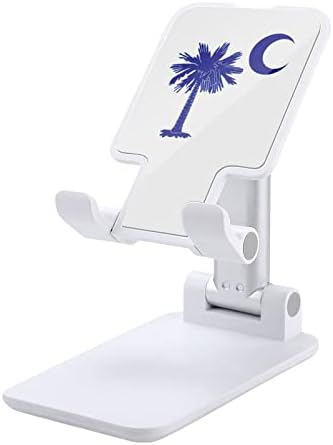 Стенд за палми мобилен телефон на знамето на Јужна Каролина, прилагодлив прилагодлив држач за мобилен телефон Десктоп Док, компатибилен со