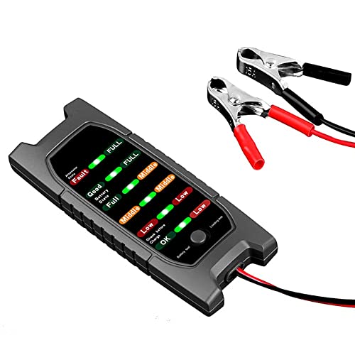 Tirol Tester Tester 6 LED дисплеј12V Проверка на капацитетот за вчитување на батеријата за батерии дигитална автоматска батерија за автоматски
