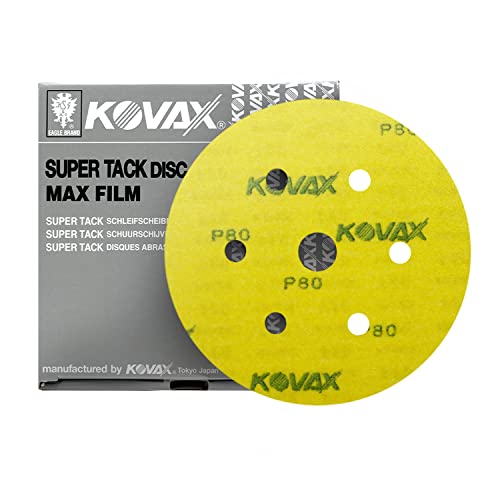 MaxFilm Ultra Premium 6 Inch Barding Discs, P80, 7 дупки, Hook & Loop, 521-0080, 50 дискови