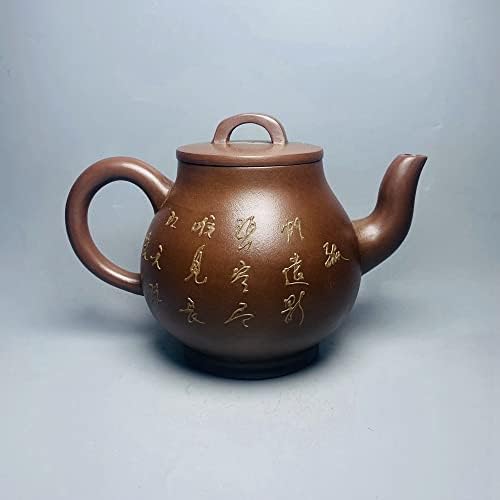 Lshacn Кинески јиксинг Зиша Клеј чај од чај Гонгфу постави виолетова глинена чајник со глина со вода со вода Purple Sand Mud gu hanjun 400ml