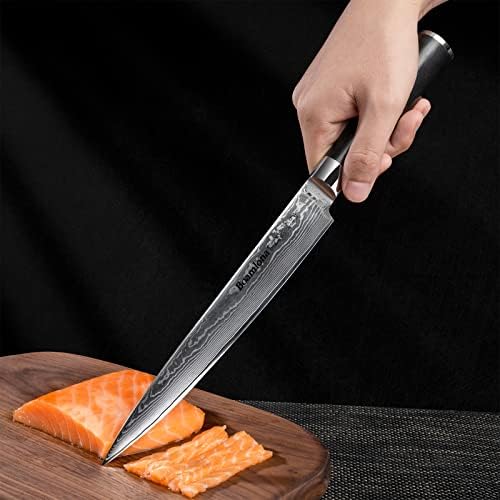 БАМЛОНА Готвач Нож 8 + Резба Нож 7 - Дамаск Јапонски VG10 Супер Челик Фалсификувани Кујна Нож Со G10 Рачка