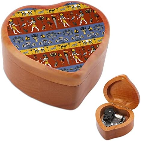 Античка египетска религија Вуд музичка кутија Антички врежани музички кутии подароци за роденден Божиќ Денот на благодарноста