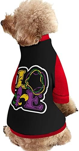 Смешноста, го сакам Марди Грас Флеур де Лис Печати за домашно милениче со миленичиња со џемпери за пулвер за кучиња мачка со дизајн