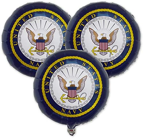 Хаверкамп Балони На Американската Морнарица ! 3 Тркалезни Миларни Балони Со официјално Лиценцирано лого на Американската Морнарица.