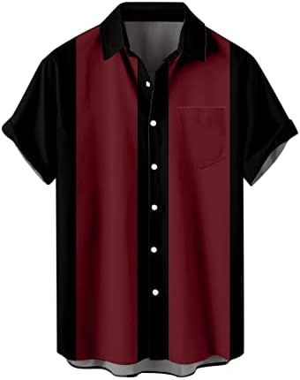 2023 Нови машки летни обични печати плус големина кошула со кратки ракави, исклучете ја кошулата со кошула со кошула со кошула мажи