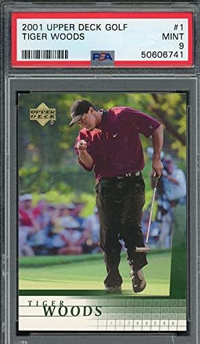 Tiger Woods 2001 Горна палуба за дебитантска картичка RC 1 оценета PSA 9