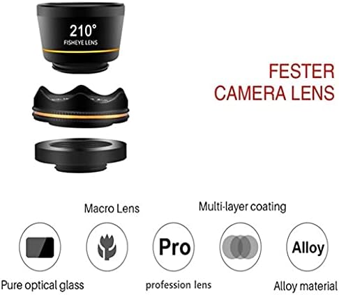 XJJZS HD Universal 3 во 1 Комплети за леќи за телефонски фотоапарати 210 степени риба леќи за очи 0,6x широк агол 15x макро леќи за повеќето