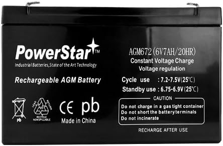 PowerStar Го Заменува Моќниот Max ML7-6 6V 7A SLA Батерија F1 Терминал