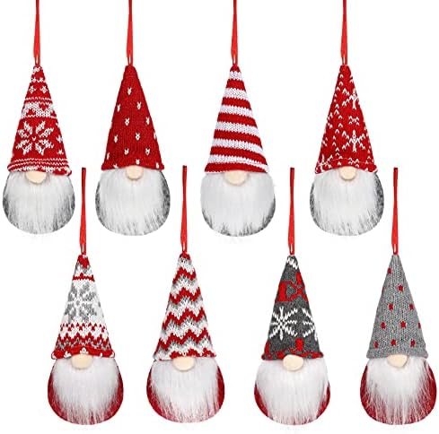 Nuobesty Christmas Swedy Gnomes, 8pcs Christmas Clush Holiday Gnome, Дедола елф новогодишна елка виси приврзоци | 5.5x2.4inches