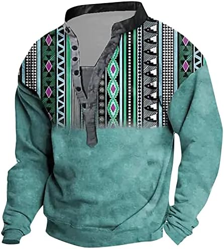 Машки Лабави Врвови Со Пуловер Со Долги Ракави Ретро Мода Маица Со Голема Големина V Врат Секојдневен Дуксер СО 3д Дигитален Принт