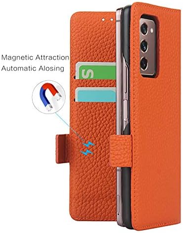 Зузт Премиум кожна футрола За Samsung Galaxy Z Fold2 5g паричник магнетно преклопно куќиште со Слот За Картички TPU Отпорен На Удари Kickstand