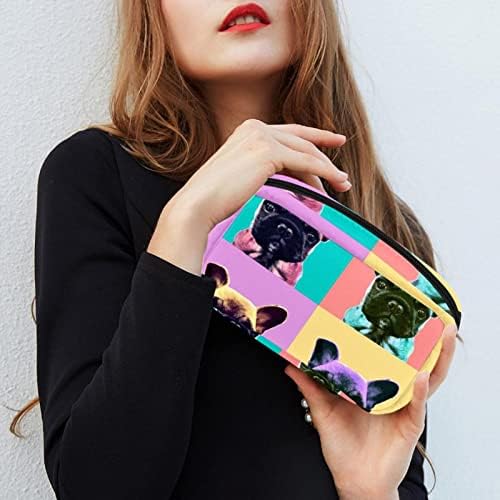 Чанта за шминка униси, Симпатична француска Торба За Козметика за булдог Пренослива Торба За Патнички Воз Организатор На Футроли