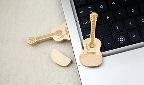 Гитара во форма на јавор од дрво Меморија за меморија USB флеш диск во дрвена кутија