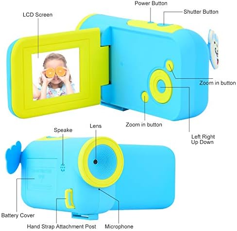 Mugast 1,77 инчи мини деца Дигитална видео камера со CMOS сензор и вграден снимање на микрофон за фотографирање/видеа на отворено.