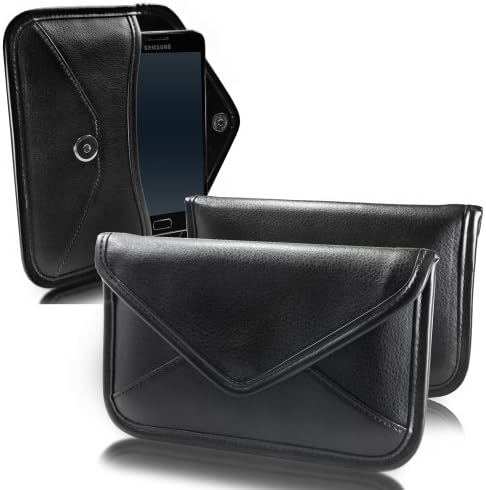 Boxwave Case за LG X Power 3 - Елита кожна торбичка за месинџер, синтетички кожен покрив дизајн на пликови за LG X Power 3 - Jet Black