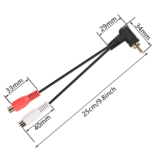 Pngknyocn rca y сплитер кабел, 2 пакет 90 степени RCA 1 до 2 женски стерео аудио адаптер кабел RCA до 2 RCA продолжен кабел