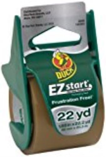 Патка бренд EZ Start Packaging Tape со диспензерот, 1,88 инчи x 22,2 дворови, тен