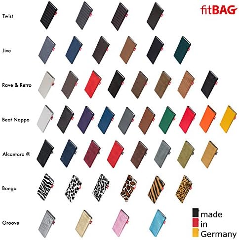 Fitbag го победи кафеавиот сопствен прилагоден ракав за LG V60 Thinq | Направено во Германија | Фино покритие на торбичката за кожа на Nappa