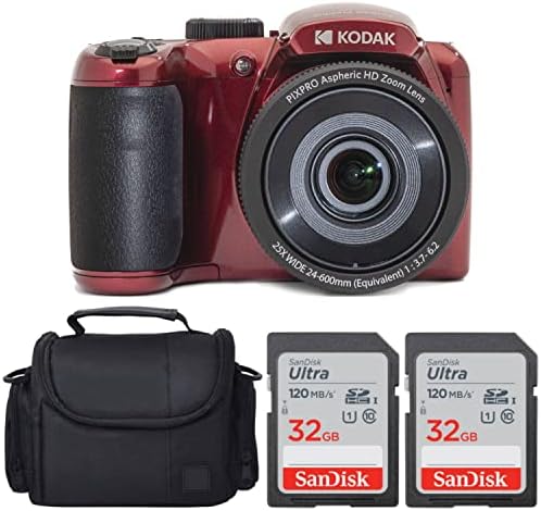 Кодак Pixpro AZ255 Дигитална камера + Sandisk 32 GB мемориска картичка + дигитална камера/видео кутија