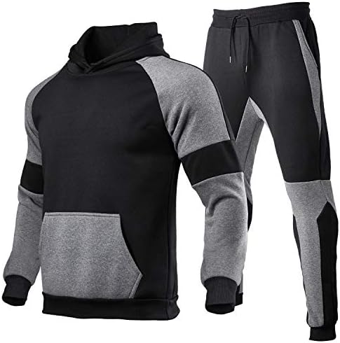 HHGKKED машка боја што одговара на обична спортска облека, џогирање џогирање џемпери костум