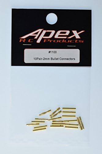 Apex RC производи 2.0 mm машки / женски позлатени приклучоци за куршуми - 10 пар 1100