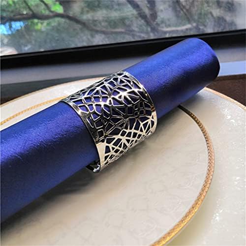 Ganfanren 6pcs шуплива шема цилиндер салфетка прстенка за салфетка табела за декорација на свадбени банкет декорација